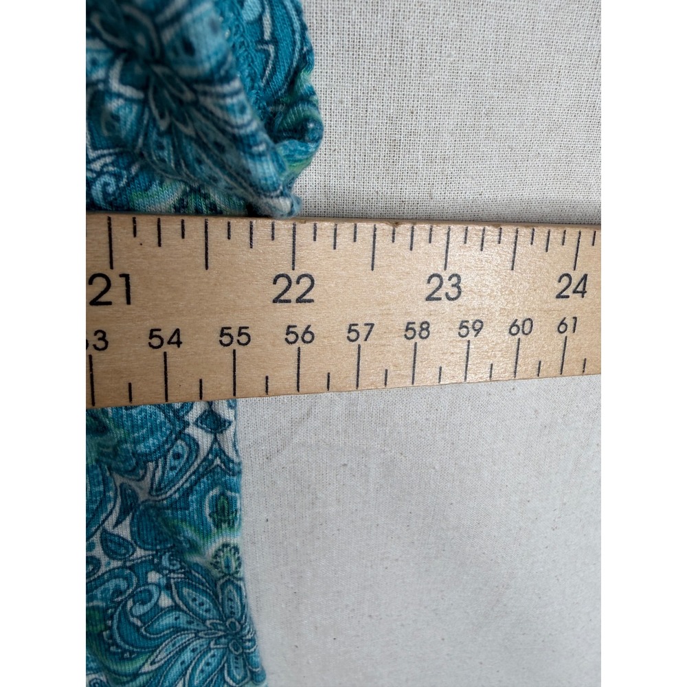 J. Jill Linen Blend Split Neck Tunic size Medium Dragonfly Blue - Picture 7 of 8